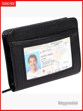 Leather RFID Blocking Zipper Wallet with 36 Card Slots Unisex